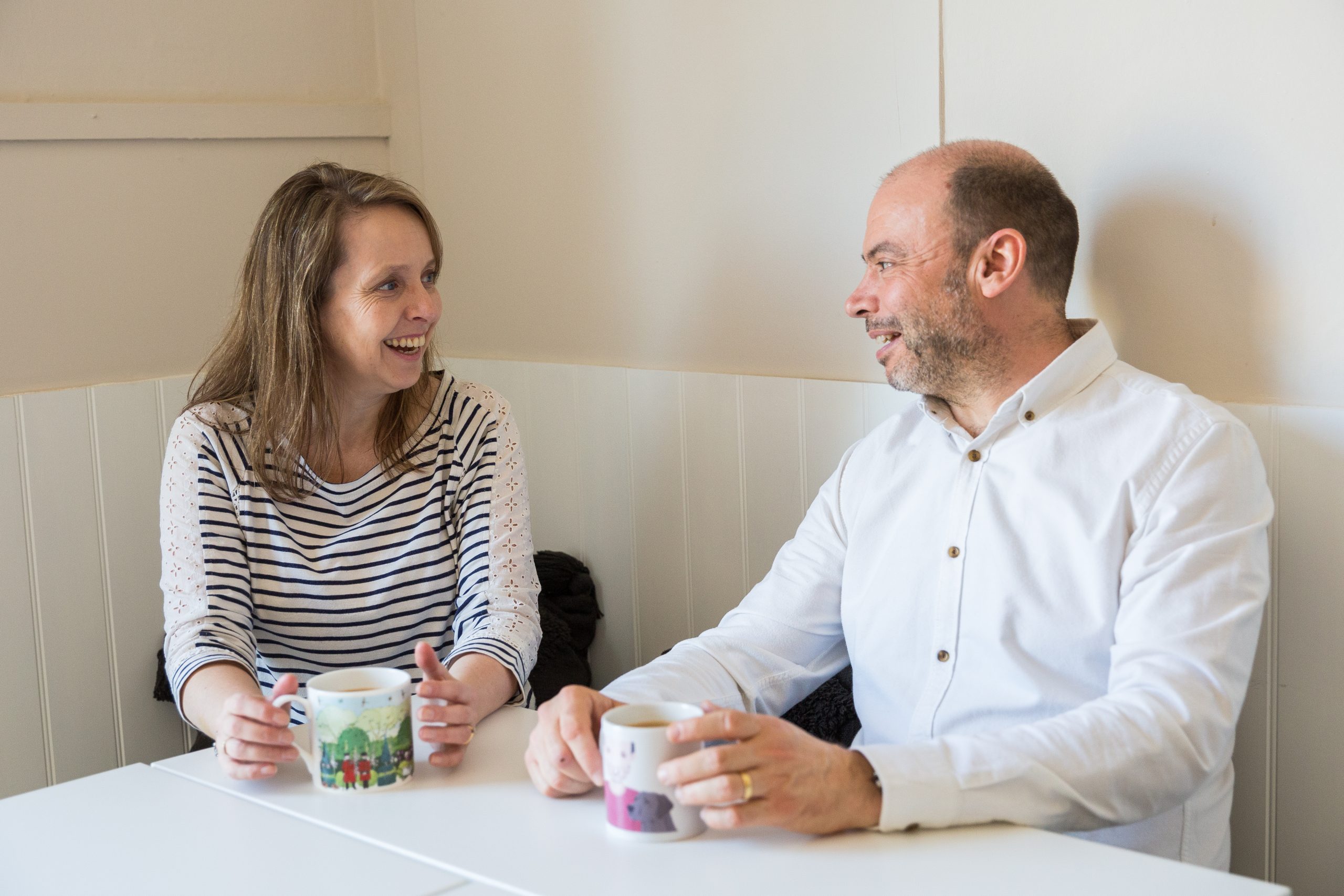 James and Sam - The Open Door Digital team having a coffee